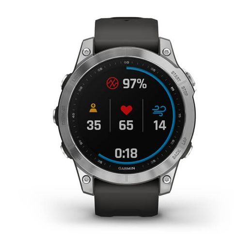 GARMIN FENIX 7 SILVER/ GRAPHITE SILICONE BAND - 010-02540-01 - FENIX 7 - ZNAČKY