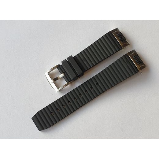 ČERNÝ SILIKONOVÝ ŘEMÍNEK AVIATOR PRO MIG-35 M.2.19.5.134.6 - STŘÍBRNÁ SPONA - ŘEMÍNKY - OSTATNÍ