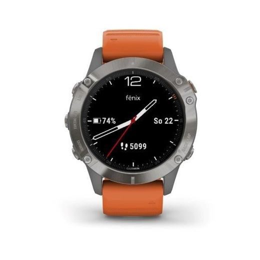 GARMIN FENIX6 PRO SAPPHIRE, TITANIUM/ORANGE BAND (MAP/MUSIC) 010-02158-14 - GARMIN - ZNAČKY