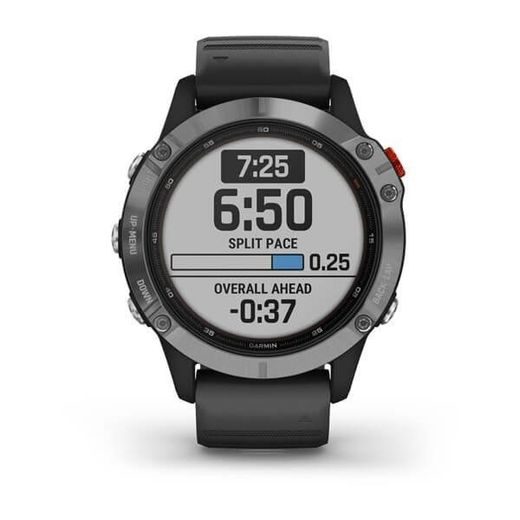 GARMIN FENIX6 SOLAR, SILVER/BLACK BAND 010-02410-00 - GARMIN - ZNAČKY