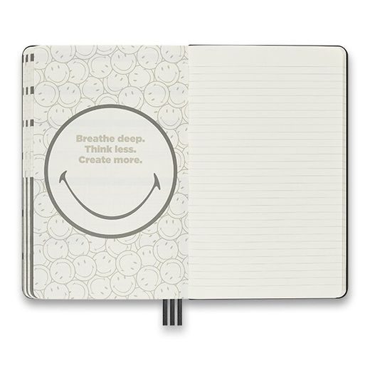 DIÁŘ MOLESKINE 2023 SMILEY ČERNÝ - TVRDÉ DESKY - L, ČÁSTEČNĚ LINKOVANÝ 1206/5787002 - DIÁŘE A ZÁPISNÍKY - OSTATNÍ