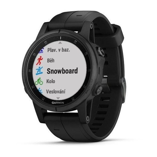 GARMIN FENIX5S PLUS SAPPHIRE BLACK, BLACK BAND 010-01987-03 - GARMIN - ZNAČKY