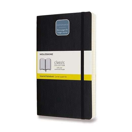 ZÁPISNÍK MOLESKINE EXPANDED - MĚKKÉ DESKY - L, ČTVEREČKOVANÝ 1331/1127371 - DIÁŘE A ZÁPISNÍKY - OSTATNÍ