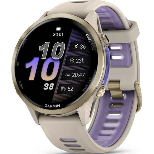GARMIN FORERUNNER® 970 TITANOVÁ LUNETA SOFT GOLD, POUZDRO FRENCH GREY A POLOPRŮHLEDNÝ ŘEMÍNEK FRENCH GREY/INDIGO 010-02969-12 - FORERUNNER 970 - BRANDS