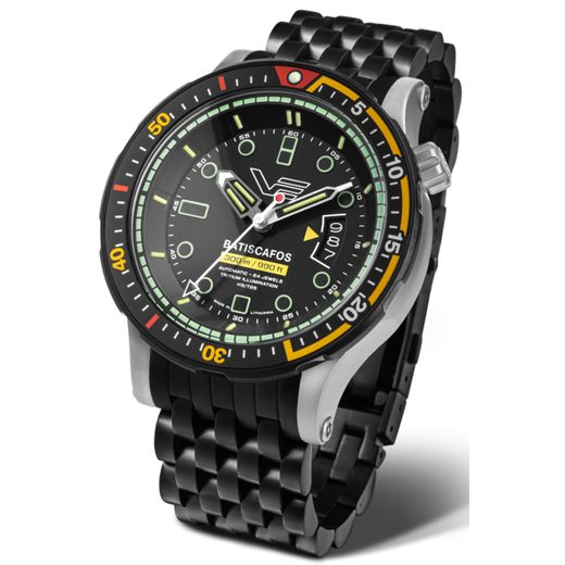 VOSTOK EUROPE BATISCAFOS AUTOMATIC NH35-511E767 - BLACK STEEL BRACELET - BATISCAFOS - BRANDS