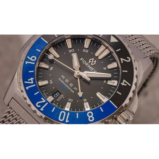 FORMEX REEF GMT AUTOMATIC CHRONOMETER BLACK DIAL WITH BLUE GMT - REEF - BRANDS