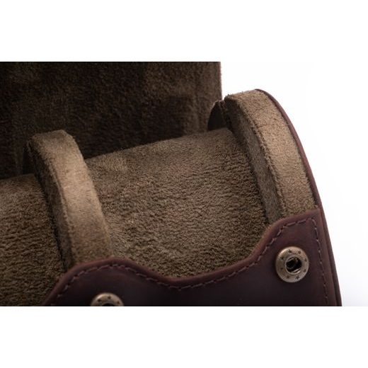 KOŽENÉ CESTOVNÍ POUZDRO HELVETI (PRO 2 HODINKY - TMAVĚ HNĚDÉ) - BOXY NA HODINKY - OSTATNÍ