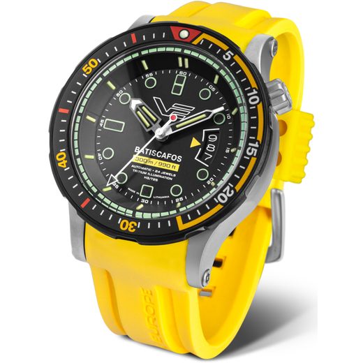 VOSTOK EUROPE BATISCAFOS AUTOMATIC NH35-511E767 - YELLOW RUBBER STRAP - BATISCAFOS - BRANDS
