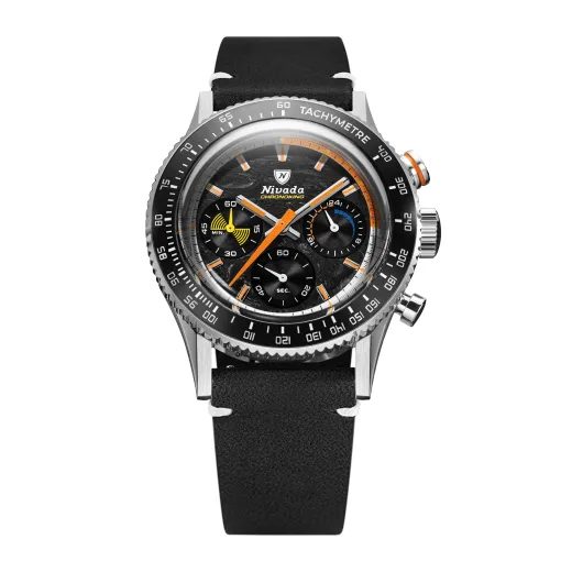 NIVADA GRENCHEN CHRONOKING MECAQUARTZ RACING CARBON - INTER. BEZEL - CHRONOMASTER - ZNAČKY