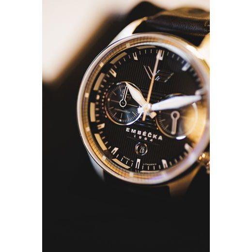 VOSTOK EUROPE LIMITOVANÁ EDICE EMBÉČKA CHRONO LINE 6S21-325A497 - BLACK LEATHER STRAP - EMBÉČKA - BRANDS