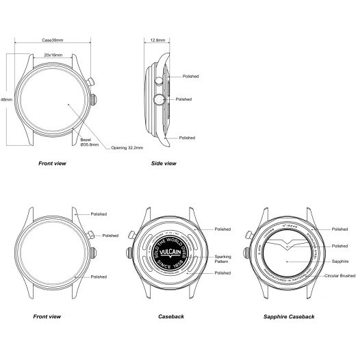 VULCAIN CRICKET PRESIDENT 39 MM - PALE SALMON - CRICKET PRESIDENT - BRANDS