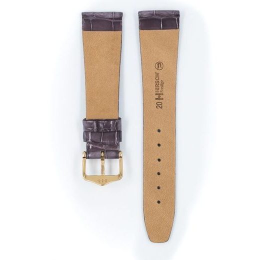 ŘEMÍNEK HIRSCH PRESTIGE 1 ALLIGATOR - TAUPE, LESK - STRAPS - ACCESSORIES