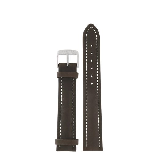 LEATHER STRAP JUNKERS XL 20MM - DARK BROWN/WHITE STITCHING - STRAPS - ACCESSORIES