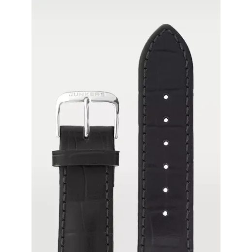 LEATHER STRAP JUNKERS 20MM - BLACK/BLACK STITCHING - STRAPS - ACCESSORIES