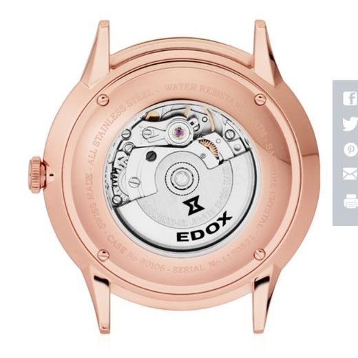 EDOX LES VAUBERTS AUTOMATIC DATE 80106-37RC-BEIR - LES VAUBERTS - ZNAČKY