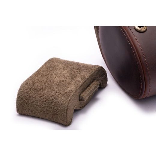 KOŽENÉ CESTOVNÍ POUZDRO HELVETI (PRO 2 HODINKY - TMAVĚ HNĚDÉ) - BOXY NA HODINKY - OSTATNÍ