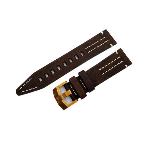 KOŽENÝ ŘEMÍNEK VOSTOK EUROPE 22MM S BRONZOVOU SPONOU - ŘEMÍNKY - OSTATNÍ