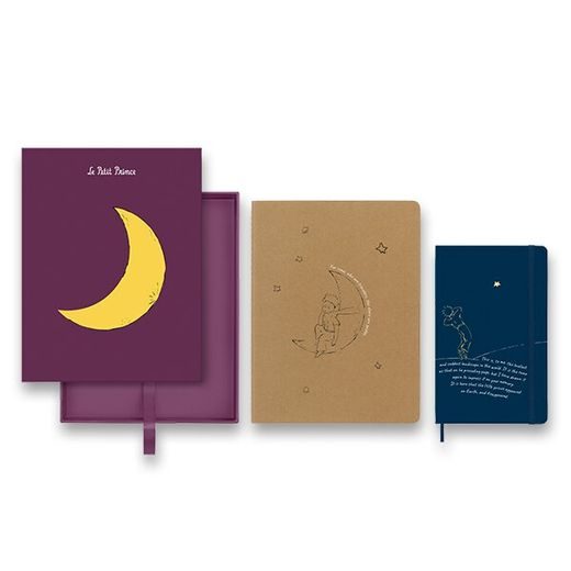 SADA ZÁPISNÍK A SEŠIT MOLESKINE LE PETIT PRINCE MOON - LINKOVANÝ - L, ČISTÝ - XL 1331/1717250 - DIÁŘE A ZÁPISNÍKY - OSTATNÍ