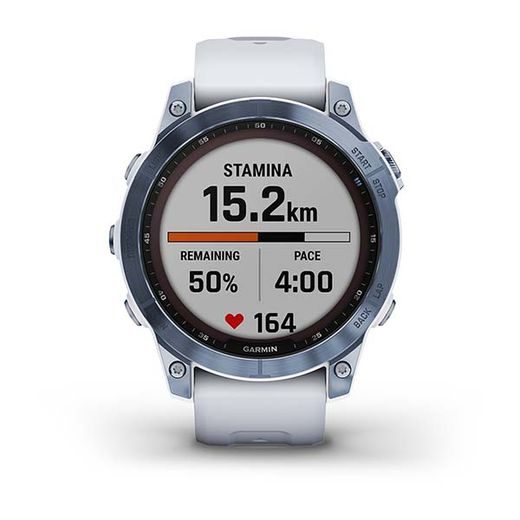 GARMIN FENIX 7 SAPPHIRE SOLAR TITAN BLUE/ WHITE SILICONE BAND - 010-02540-25 - FENIX 7 - ZNAČKY