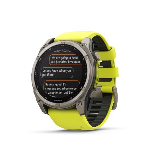 GARMIN FENIX® 8 – 51 MM, SOLAR, SAPPHIRE SAPPHIRE, TITANIUM S YELLOW/GRAPHITE SILIKONOVÝM ŘEMÍNKEM 010-02907-21 - FENIX 8 51MM - ZNAČKY