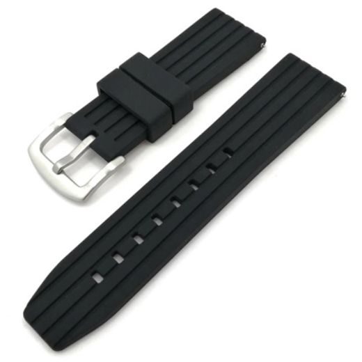 SILICONE STRAP, BLACK 22 MM (1) - STRAPS - ACCESSORIES