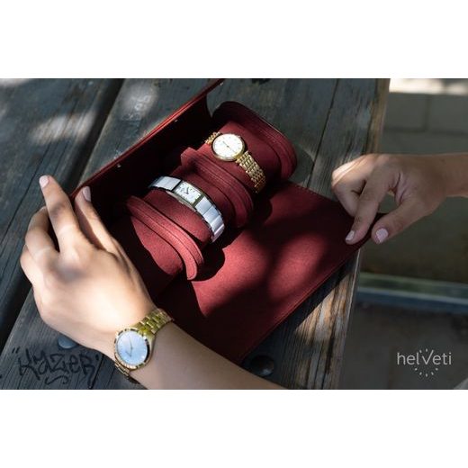 HELVETI LEATHER TRAVEL CASE (DARK BROWN) - WATCH BOXES - ACCESSORIES