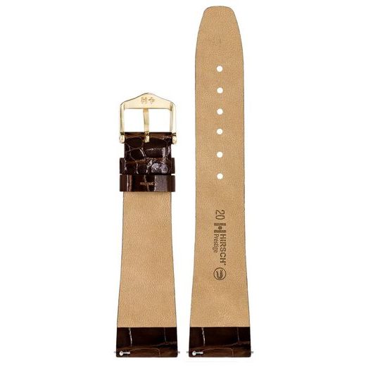 ŘEMÍNEK HIRSCH PRESTIGE ALLIGATOR - TMAVĚ HNĚDÝ, LESK - ŘEMÍNKY - OSTATNÍ