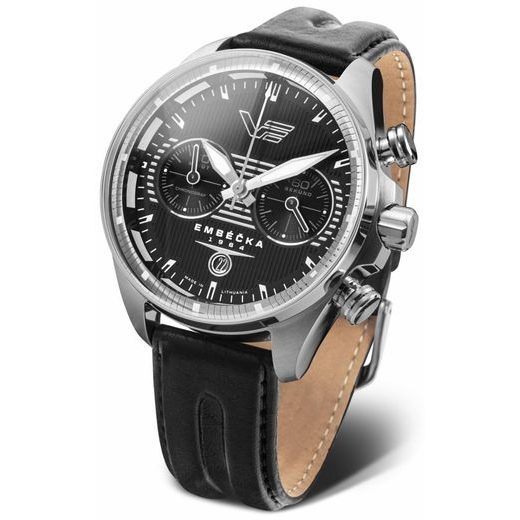 VOSTOK EUROPE LIMITOVANÁ EDICE EMBÉČKA CHRONO LINE 6S21-325A497 - BLACK LEATHER STRAP - EMBÉČKA - BRANDS