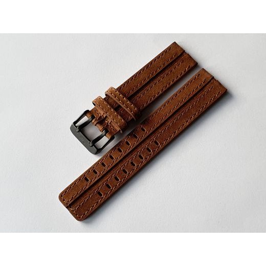 KOŽENÝ ŘEMÍNEK VOSTOK EUROPE PRO EXPEDITION COMPACT NH35-592C554 - HNĚDÝ/ČERNÁ SPONA - ŘEMÍNKY - OSTATNÍ