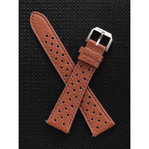 BROWN LEATHER RACING STRAP NIVADA GRENCHEN - STRAPS - ACCESSORIES