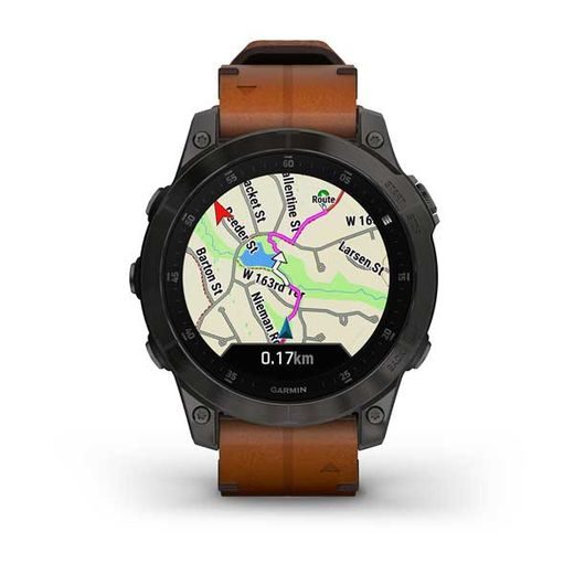 GARMIN EPIX™ PRO SAPPHIRE STYLE, TITAN BLACK/ BROWN LEATHER BAND - 010-02582-30 - EPIX - BRANDS
