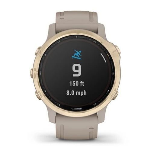 GARMIN FENIX6S PRO SOLAR, LIGHTGOLD/SAND BAND (MAP/MUSIC) 010-02409-11 - GARMIN - BRANDS