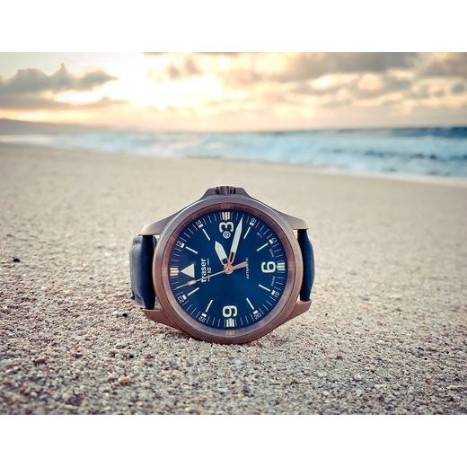 TRASER P67 OFFICER PRO AUTOMATIC BRONZE BLUE LEATHER - HERITAGE - BRANDS