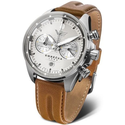 VOSTOK EUROPE LIMITOVANÁ EDICE EMBÉČKA CHRONO LINE 6S21-325A491 - HNĚDÝ KOŽENÝ ŘEMÍNEK - EMBÉČKA - ZNAČKY
