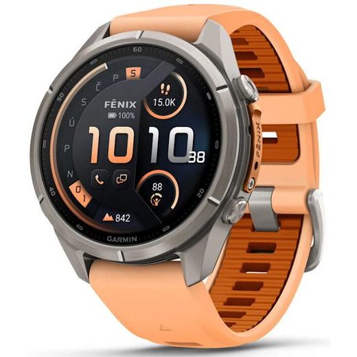GARMIN FENIX® 9 PRO INREACH - 43 MM, TITANIUM SHELL PINK / AUTUMN ORANGE 010-04335-01 - FENIX 9 PRO INREACH - ROBNE MARKE