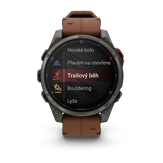 GARMIN FĒNIX® 8 PRO – 47 MM, AMOLED SAPPHIRE, CARBON GREY DLC TITANIUM S CHESTNUT KOŽENÝM ŘEMÍNKEM 010-03198-40 - FENIX 8 PRO 47MM - ZNAČKY