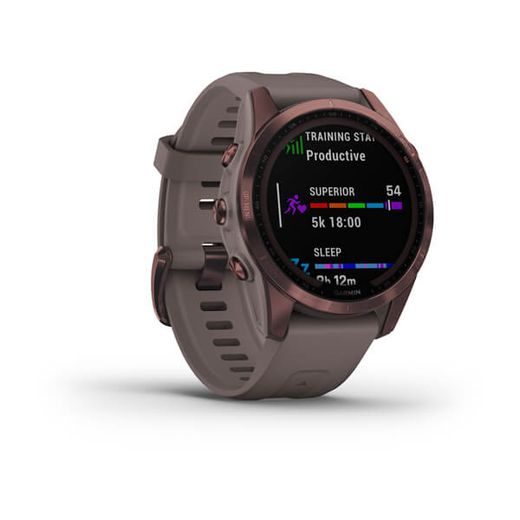 GARMIN FENIX 7S SAPPHIRE SOLAR TITAN DARK BRONZE/ GRAY SILICONE BAND - 010-02539-29 - ARCHÍV