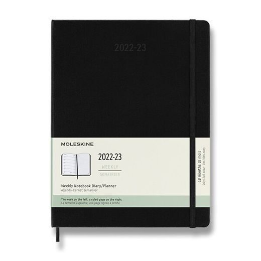 18MĚSÍČNÍ DIÁŘ MOLESKINE 2022-23 - XL, TVRDÉ DESKY - DIÁŘE A ZÁPISNÍKY - OSTATNÍ