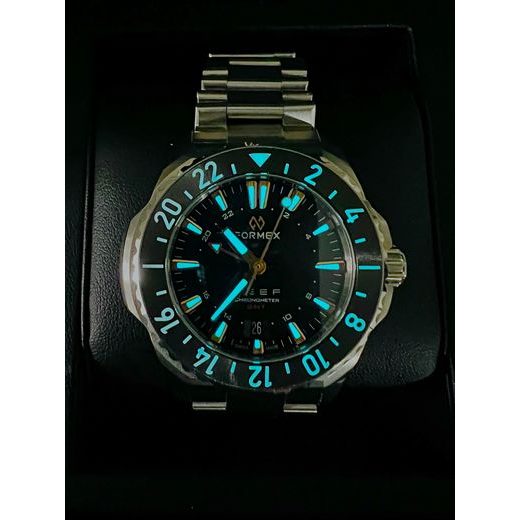 FORMEX REEF GMT AUTOMATIC CHRONOMETER BLACK DIAL WITH BLUE GMT - REEF - BRANDS