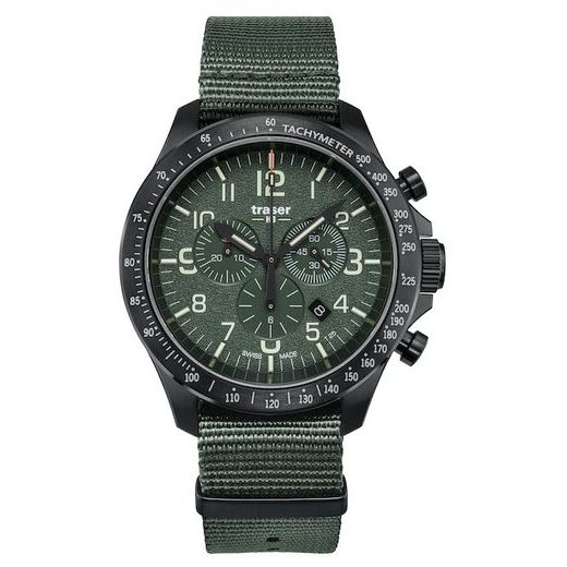 TRASER P67 OFFICER PRO CHRONOGRAPH GREEN, NATO - HERITAGE - BRANDS