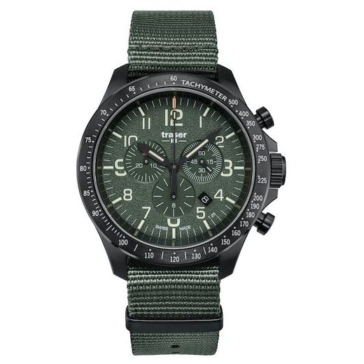 TRASER P67 OFFICER PRO CHRONOGRAPH GREEN NATO - HERITAGE - ZNAČKY