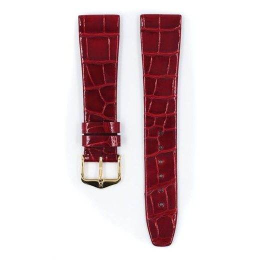 ŘEMÍNEK HIRSCH PRESTIGE 1 ALLIGATOR - ČERVENÝ, LESK - STRAPS - ACCESSORIES