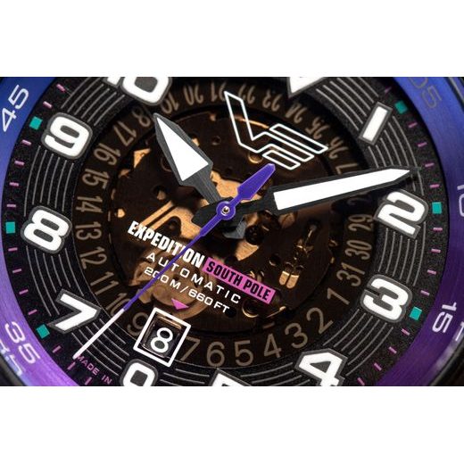 VOSTOK EUROPE EXPEDITION SOUTH POLE AUTOMATIC LINE NH35-592C760 - ŠEDÝ GUMOVÝ ŘEMÍNEK - EXPEDITION NORTH POLE - ZNAČKY