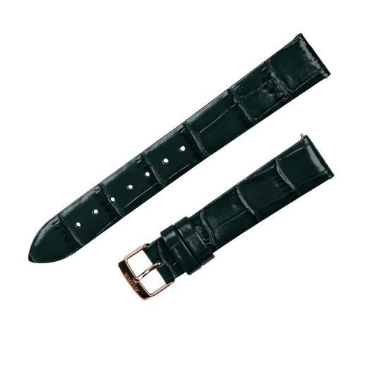 EMERALD GREEN LEATHER STRAP AVIATOR FOR DOUGLAS MOONFLIGHT V.1.33.2.263.4 - GOLD BUCKLE - STRAPS - ACCESSORIES