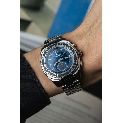 FORMEX STRATOS UTC AUTOMATIC 41MM BLUE STEEL BRACELET 1101.1.6431.111 - STRATOS - BRANDS