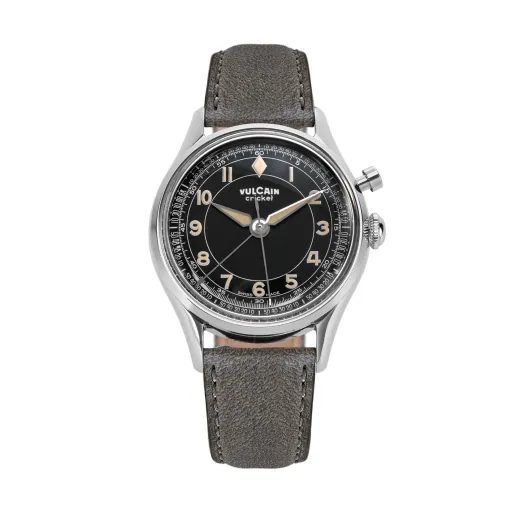 VULCAIN CRICKET CLASSIQUE 36 MM - BLACK/KHAKI NUMBERS - CRICKET CLASSIQUE - ZNAČKY