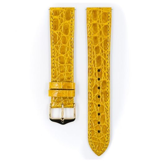 ŘEMÍNEK HIRSCH GENUINE CROCO 1 - ŽLUTÝ, LESK - STRAPS - ACCESSORIES