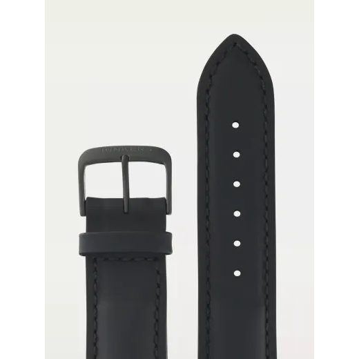 LEATHER STRAP JUNKERS 22MM - BLACK/BLACK BUCKLE - STRAPS - ACCESSORIES