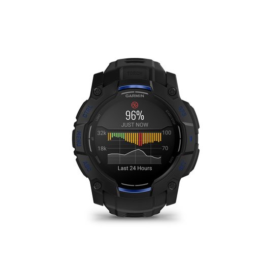 GARMIN INSTINCT® 3 – 50 MM, AMOLED BLACK S ŘEMÍNKEM BOLT BLUE / BLACK 010-03020-03 - INSTINCT 3 - ZNAČKY