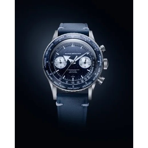 NIVADA GRENCHEN CHRONOGRAPH VALJOUX 23 AVENTURINE BLUE - CHRONOMASTER - BRANDS